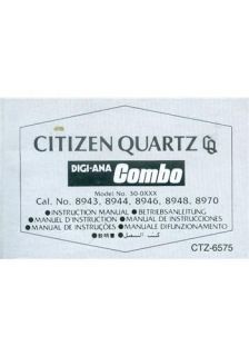 Citizen Digi Ana Combo CAL8943,8944,8948,8970 Manual