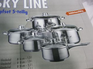ELO Sky Line Stainless Steel 10 Piece Induction Ready Cookware Set 