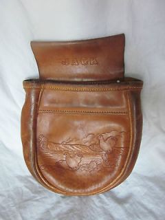   Hand tooled leather belt pouch/bag saddle bag~crafted by Johnny Golla
