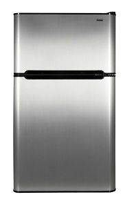 Haier 3.3 cu ft 2 Door Compact Refrigerator Freezer Virtual Steel 