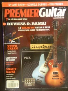 Premier Guitar Magazine Aug 2011   Keith Urban   Binder Has Shelf Wear 