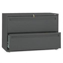 Hon 700 Series 2 Drawer Metal Lateral File Cabinet, 42 Wide, Dark 