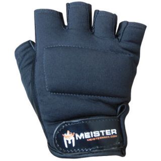 BLACK Leather Weight Lifting Workout Gloves   Meister Fitness Training 
