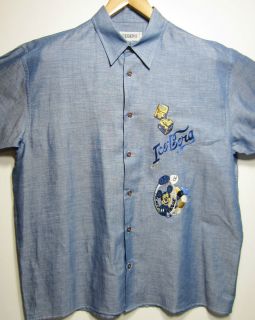 ICEBERG DISNEY Mickey Mouse S/S Embroidered Shirt BLUE Made in Italy 