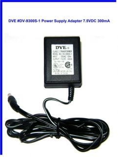 DVE #DV 9300S 1 Power Supply Adapter 7.5VDC 300mA
