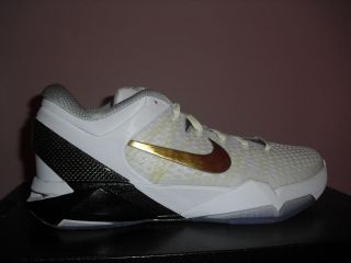 Nike Zoom Kobe VII System Elite UK 9.5 US 10.5 new white gold 511371 