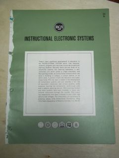   RCA Brochure~Instructional Electronic Systems/Learning Labs~Catalog