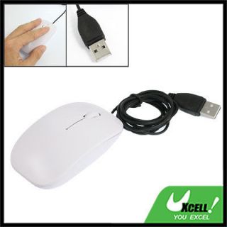 2M Cable PC Laptop USB 2.0 Optical Scroll Wheel 3D Mouse White