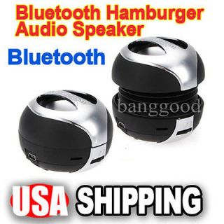 Portable Bluetooth Hamburger Stereo Speaker for Laptop PC MP3 MP4 iPod 