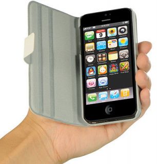 NEW LUXMO WHITE DOLCE BOOK CASE VIEWING STAND COVER FOR APPLE iPHONE 