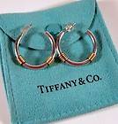 Vintage Tiffany & Co 18k & Sterling Silver Coil Hoop Earrings