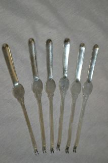 Antique Rare Silver ? English Bone Marrow Spoon Fork With Hallmarks