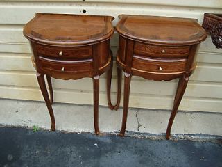 5174 PAIR Inlaid French Style Nightstand s End Table Stand s