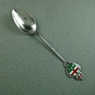Vintage Toronto Canada Sterling & Enamel Souvenir Spoon with Crown and 