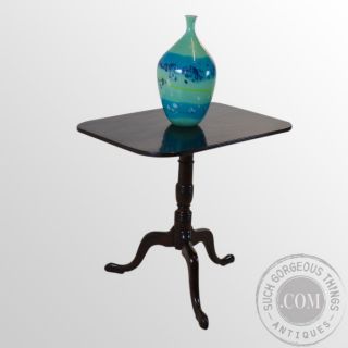 Antique English Georgian Tripod Table Wine Lamp Side Small Tilt 