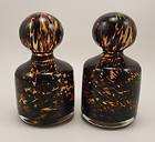 Pair of Vintage Murano Glass Tortoise Shell Paperweights~Venice Italy 