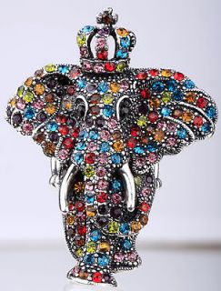 Multi color crystal elephant stretchy ring JEWELRY 3;buy 10 items free 