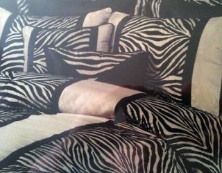 Oversized Dual King Satin and Velvet Comforter Set Zebra Animal Print