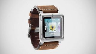 New Brown Lunatik Leather Aluminum Watch Band Wrist Strap for iPod 