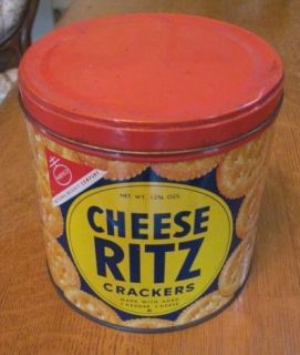 VINTAGE CHEESE RITZ CRACKERS TIN~NABISCO~ADVERTISING~NATIONAL BISCUIT 