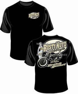   RUSTY NUTZ Motorcycles T Shirt Home of the Original Crotch Rocket