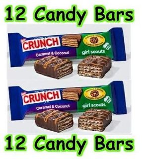 12 Nestle Crunch Girl Scouts CARAMEL & COCONUT Cookie Candy Bars 