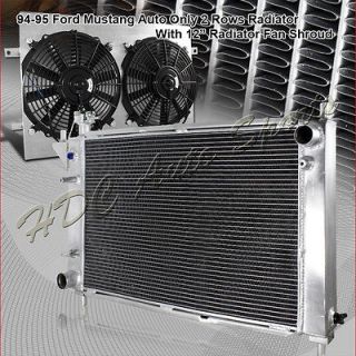 94 95 FORD MUSTANG AUTO 3 ROW CORE RACING ALUMINUM COOLING RADIATOR 