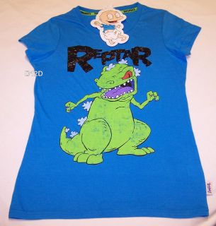 Nickelodeon Rugrats Ladies Reptar Blue T Shirt Size XS New
