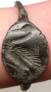   Ancient Greek 300BC Artifact PELICAN Bird Ring Genuine Jewelry NICE