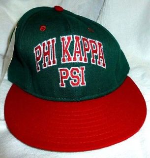 Newly listed Baseball Cap PHI KAPPA PSI Green hat with red brim size 7 