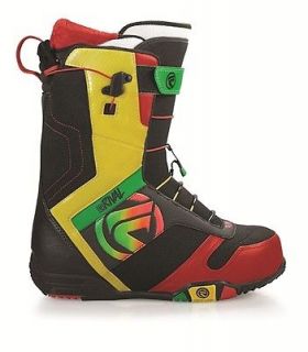 New Flow Rival QuickFit Rasta Mens Freestyle Park Snowboard Boots 2012 