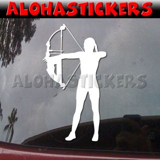 GIRL ARCHER Archery Bow Shooting Car Truck Moped Vinyl Decal Window 