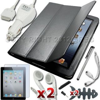   Bundle Smart Cover Leather Case Car Charger For The New iPad 3 3rd