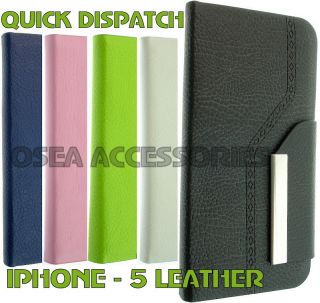  Apple IPhone 5 5G 5S Leather Case Cover PU Flip Pouch Book Set Phone 