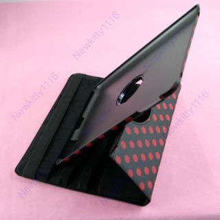   Polka Dots Magnetic Leather Smart Case Cover Stand For iPad 2 3 Bla