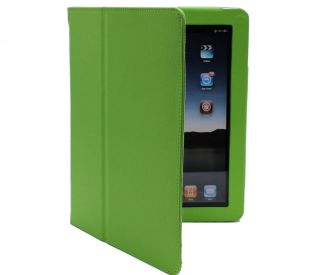 Green Magnetic iPad 1 1st Generation Leather Case Cover with Build in 