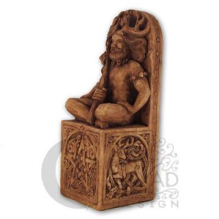 Seated Horned God Statue  Wood Finish  Dryad Designs  Wiccan Wicca 
