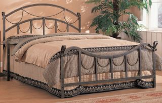 Whittier Queen Iron Bed Headboard and Footboard with Rope Detail