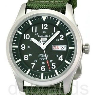 Seiko 5 Sports Men Military 23 Jewels Automatic WR100M Watch SNZG09 