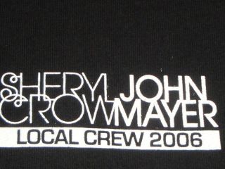 Sheryl Crow John Mayer Tour Local Crew T shirt XL Black Concert Unworn 