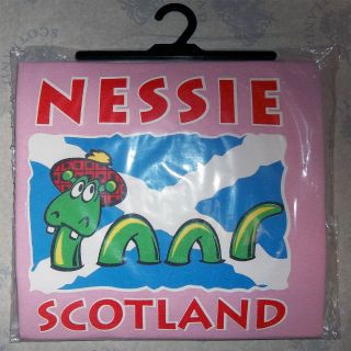   Gift Kids T Shirt Scottish Nessie Royal Stewart Tartan Bonnet Pink