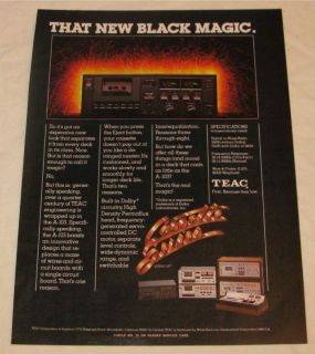 Teac Black Magic A 103 Cassette Deck Vintage PRINT AD