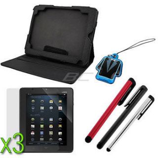 For Vizio 8 inch Tablet Black Leather Stand Case+Stylus+Sc​reen 