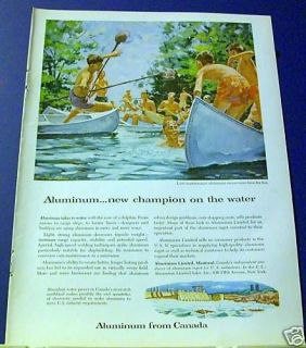 1958 boys swimming aluminum canoe art Ad