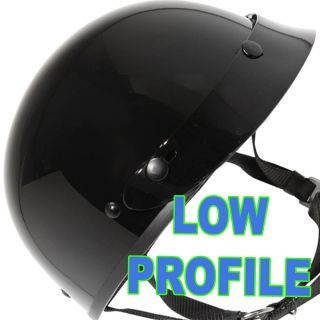 SMALLEST DOT EVER Ultra Slim Motorcycle Half Helmet GLOSS BLACK 