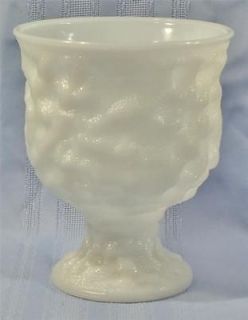 Vintage E O Brody Co MILK GLASS FOOTED BOWL 6.5 Compote Candy / Nut 