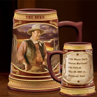 Western Legend John Wayne CHEERS TO A LEGEND The Duke STEIN MUG NEW IN 
