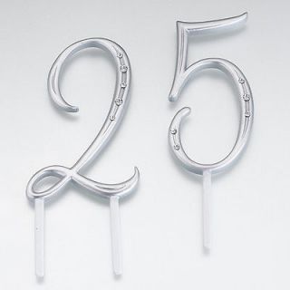 Silver Crystal Number 9 Nine Birthday Anniversary Cake Topper 