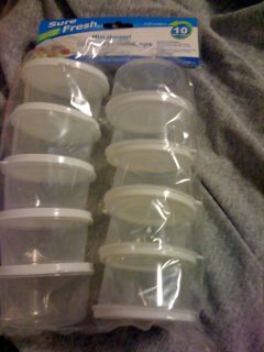 New Sure Fresh 10 small mini plastic storage containers for food 