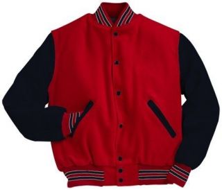Scarlet Red, Black and White Varsity Letterman Jacket